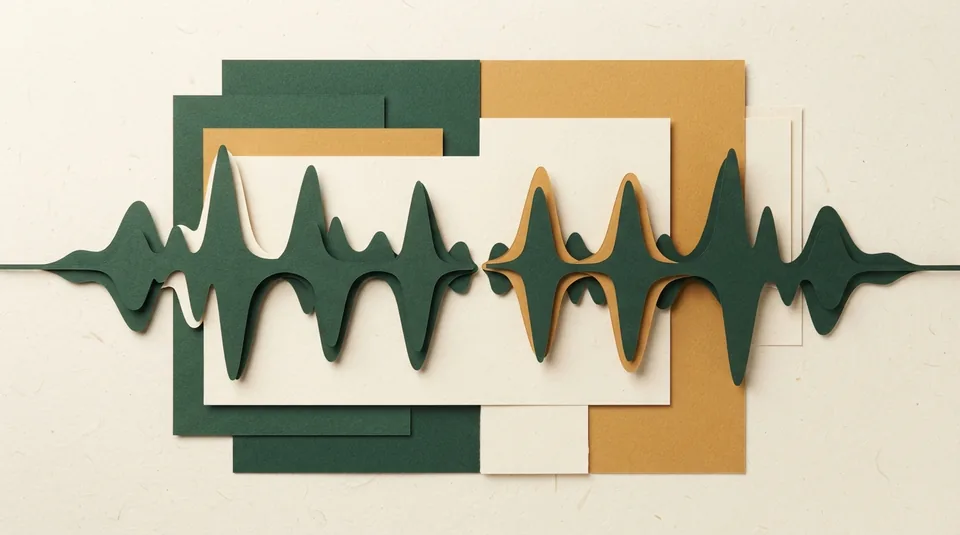 Audio waveform shape with one segment duplicated, suggesting cloning.